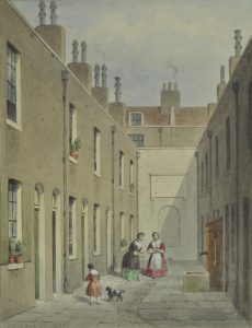 Watercolour of St Giles Almshouses - 1857
