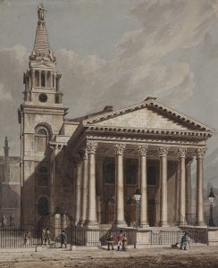 Watercolour of St George's Bloomsbury